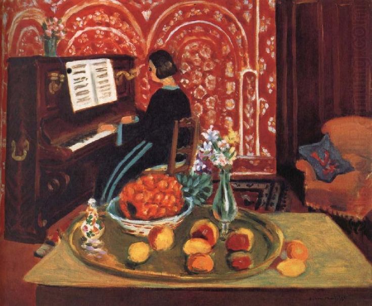 Piano Player and Still Life (1924) Henri Matisse tablo - Dekolata