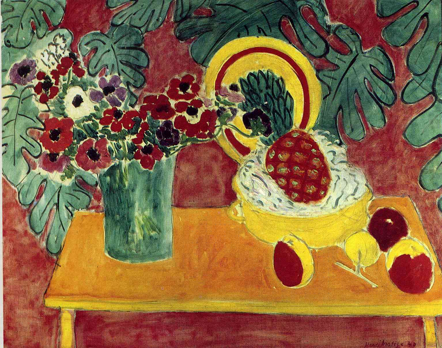 Pineapple and Anemones (1940) Henri Matisse tablo - Dekolata