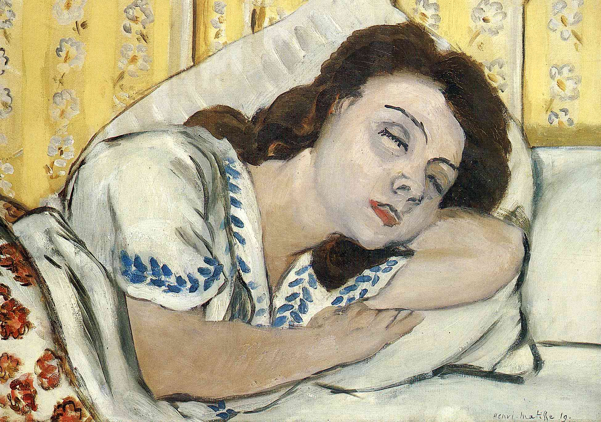 Portrait of Margurite sleeping (1920) – Henri Matisse Tablo