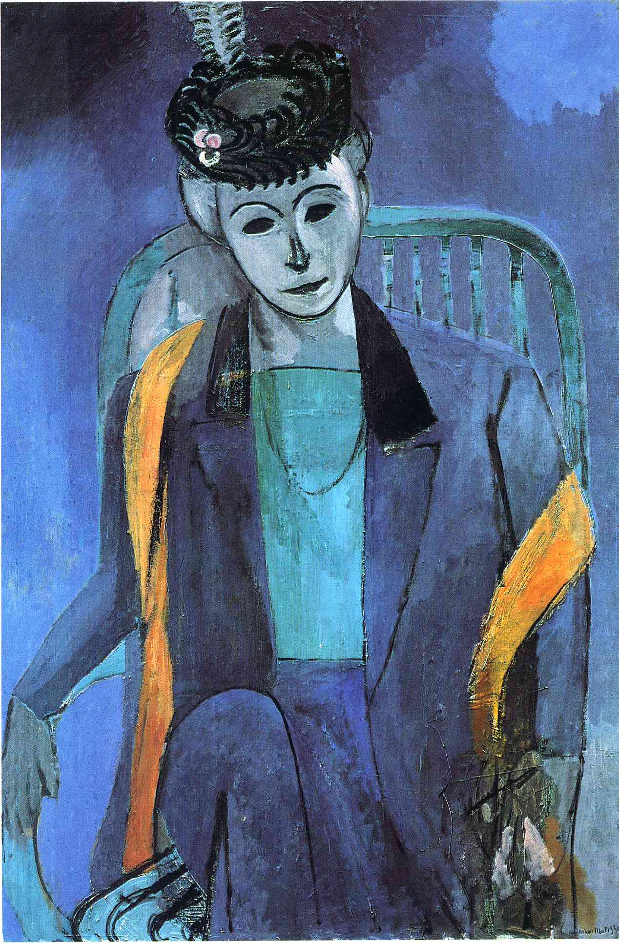 Portrait of Mme. Matisse (1913) – Henri Matisse Tablo
