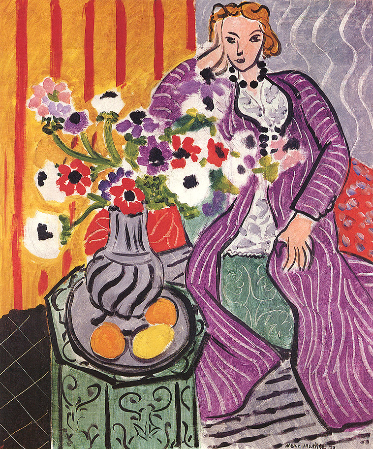 Purple Robe and Anemones (1937) – Henri Matisse Tablo