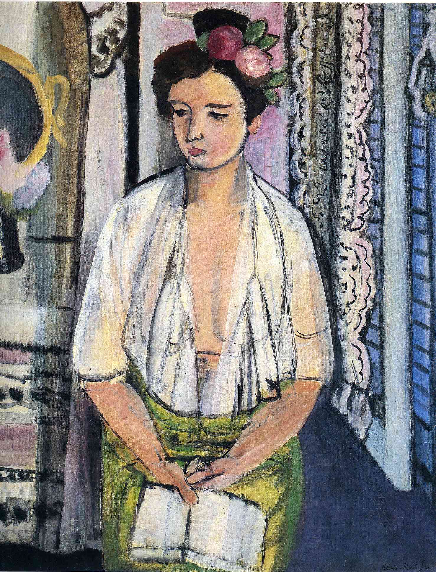 Reader on a Black Background (1918) Henri Matisse tablo - Dekolata