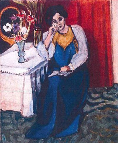 Reading Girl in White and Yellow (1919) Henri Matisse tablo - Dekolata