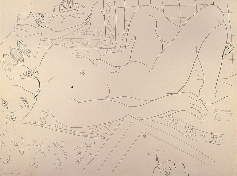 Reclining Nude (The Painter and his Model) (1935) – Henri Matisse Tablo