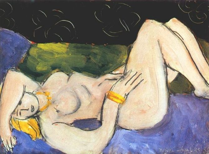 Reclining Nude on Violet Background (1936) Henri Matisse tablo - Dekolata