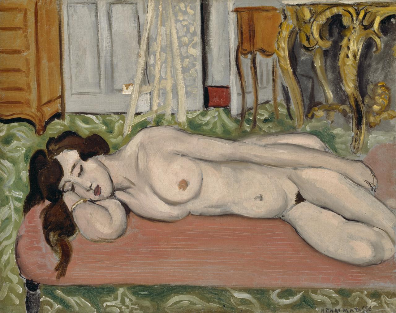 Reclining Nude on a Pink Couch (1919) Henri Matisse tablo - Dekolata