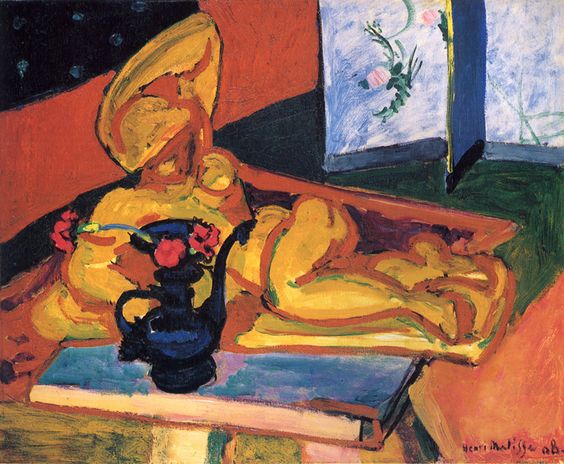 Sculpture and Persian Vase (1908) Henri Matisse tablo - Dekolata