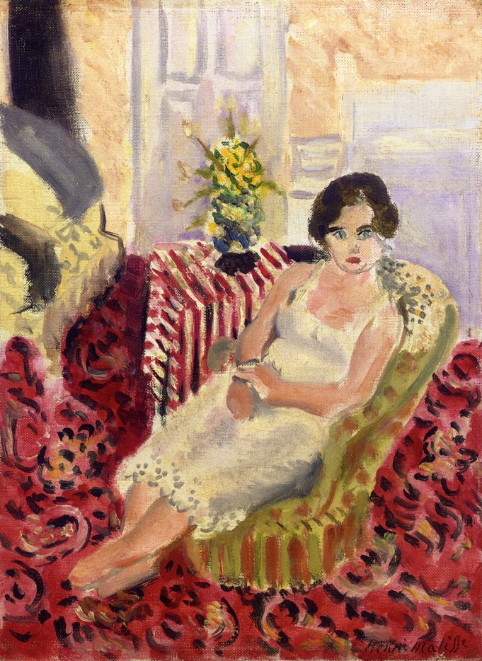 Seated Figure, Striped Carpet (1920) – Henri Matisse Tablo