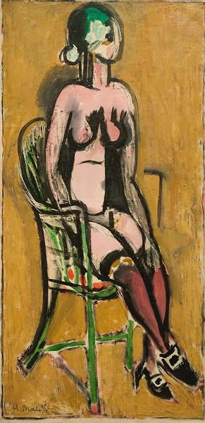 Seated Nude with Violet Stockings (1914) – Henri Matisse Tablo
