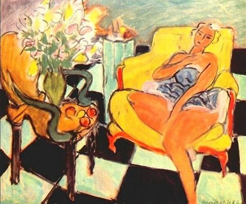 Seated Woman with Flower (1942) Henri Matisse tablo - Dekolata