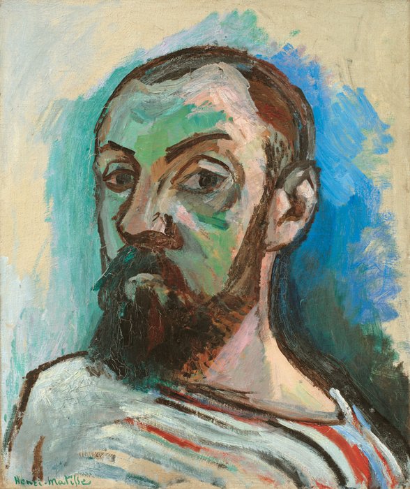 Self Portrait in a Striped T Shirt (1906) Henri Matisse tablo - Dekolata