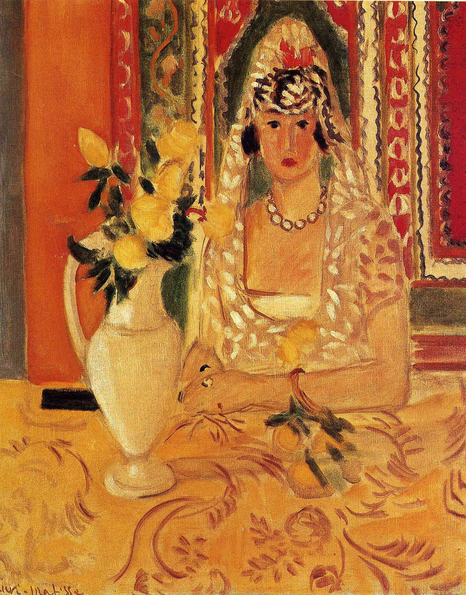 Spanish Woman with Flowers Henri Matisse tablo - Dekolata