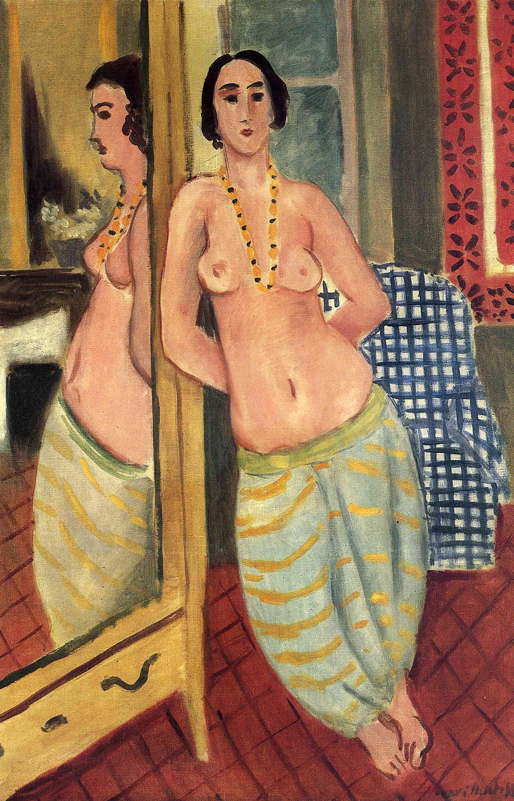 Standing Odalisque Reflected in a Mirror (1923) – Henri Matisse Tablo