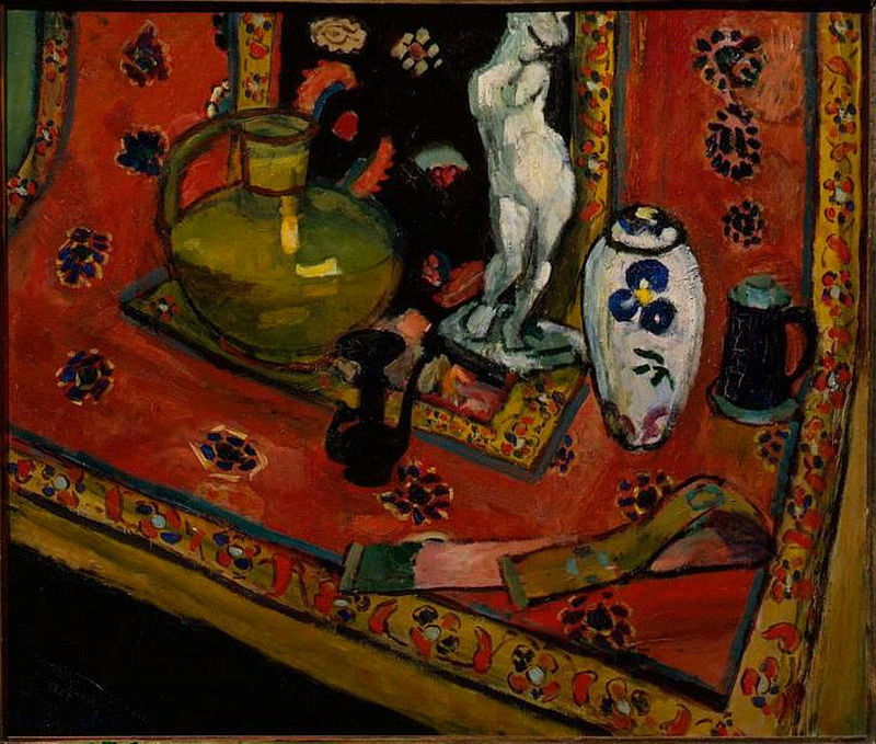 Statuette and Vases on Oriental Carpet (1908) – Henri Matisse Tablo