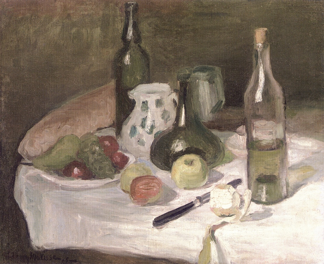 Still LIfe with Fruit and Bottles (1896) Henri Matisse tablo - Dekolata