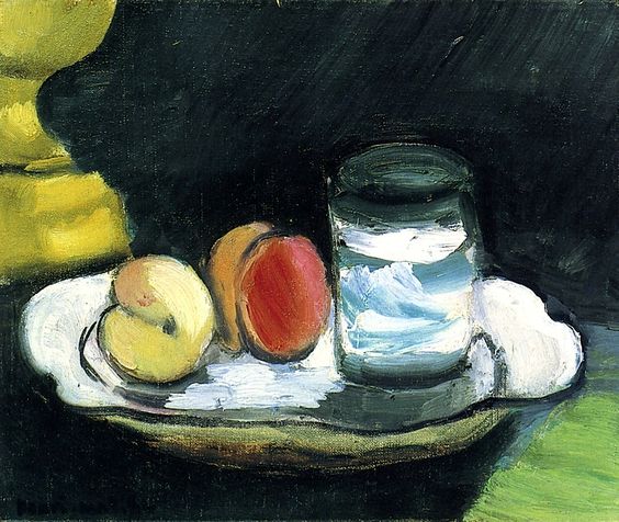 Still Life, Peaches and Glass (1916) – Henri Matisse Tablo