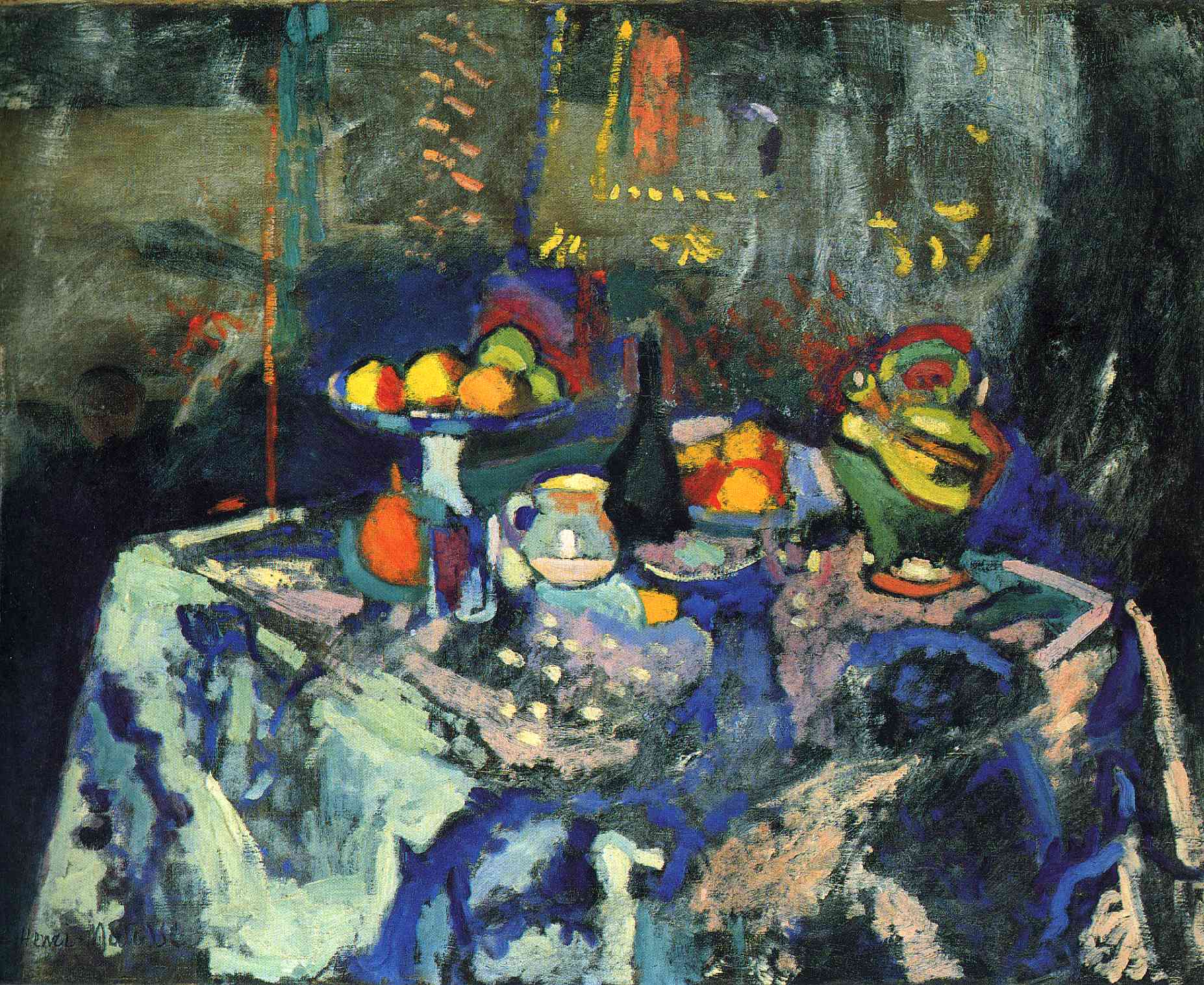Still Life with Vase, Bottle and Fruit (1906) Henri Matisse tablo - Dekolata