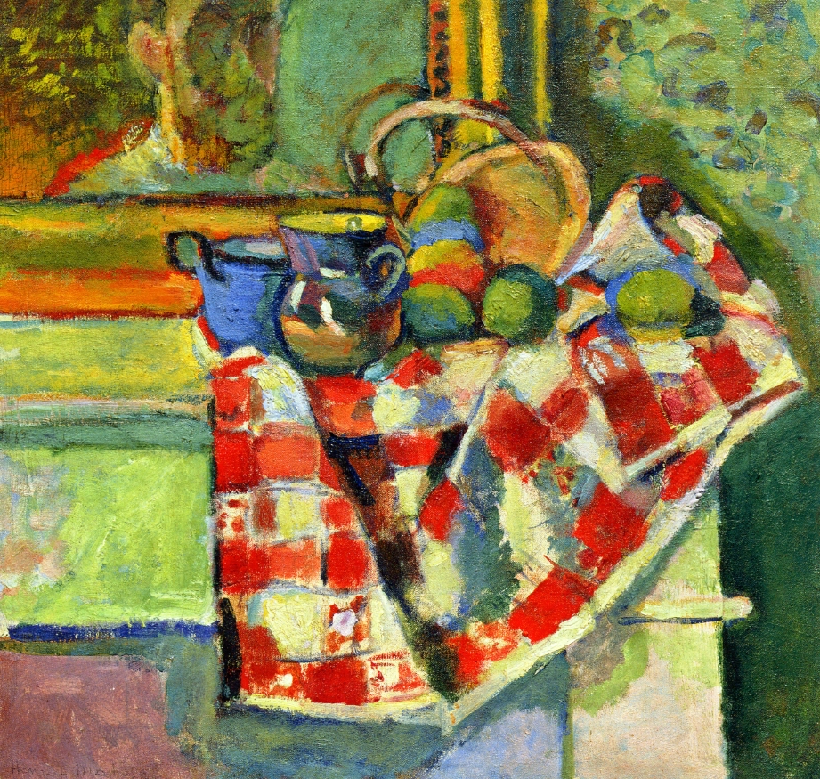 Still Life with a Checked Tablecloth (1903) Henri Matisse tablo - Dekolata