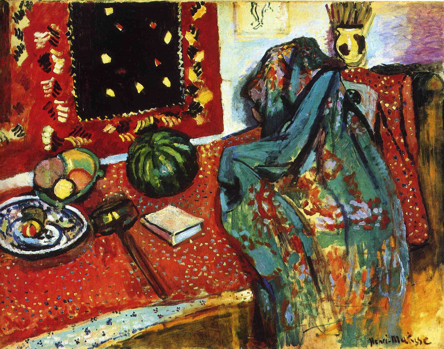 Still Life with a Red Rug (1906) Henri Matisse tablo - Dekolata