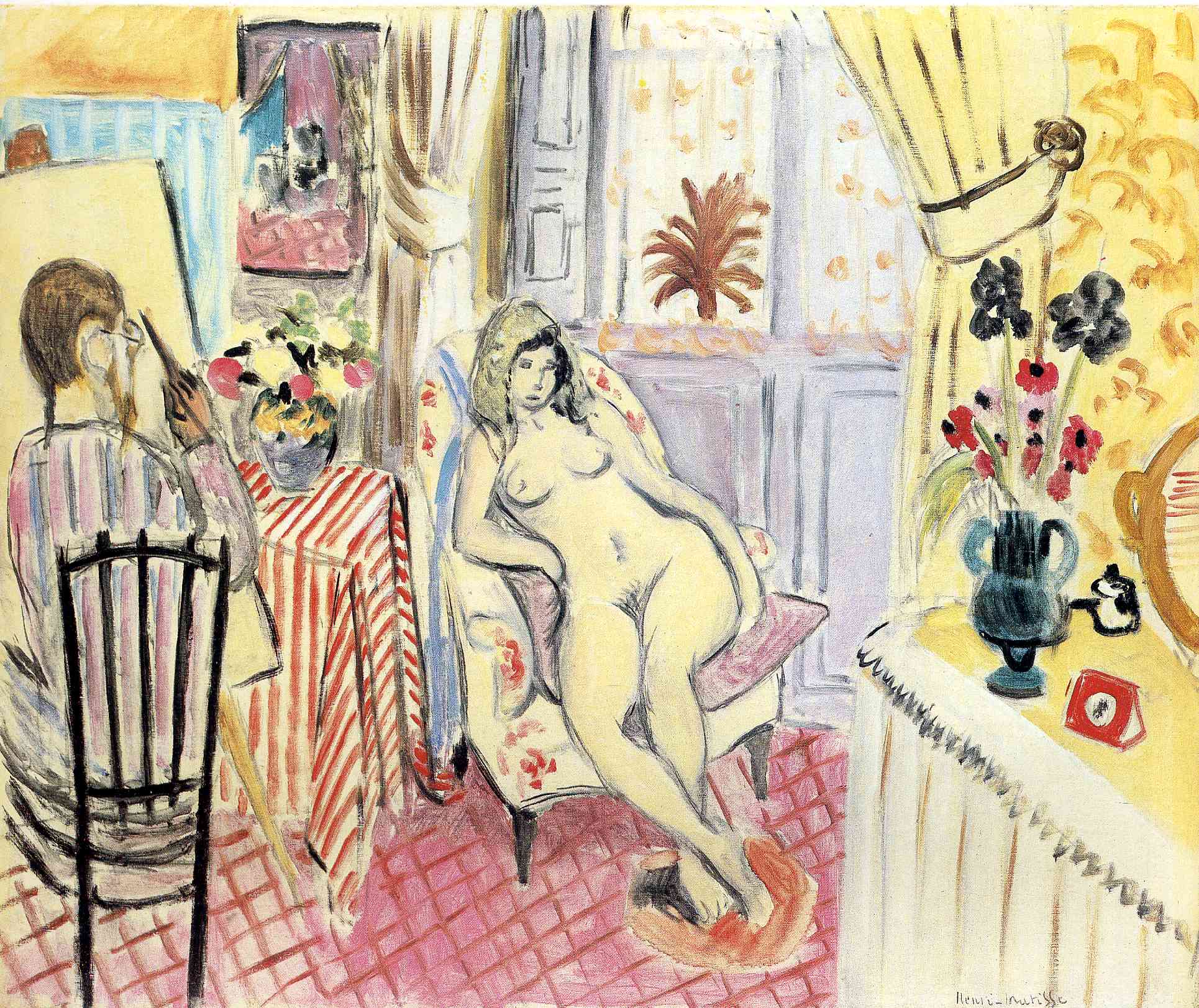 The Artist and his model (1919) – Henri Matisse Tablo