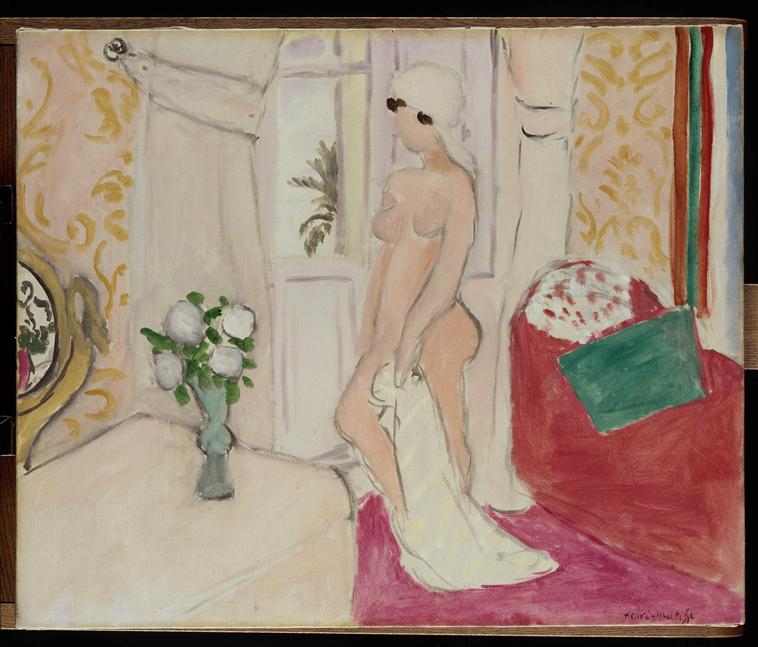 The Maiden and the vase of flowers or pink nude (1921) Henri Matisse tablo - Dekolata