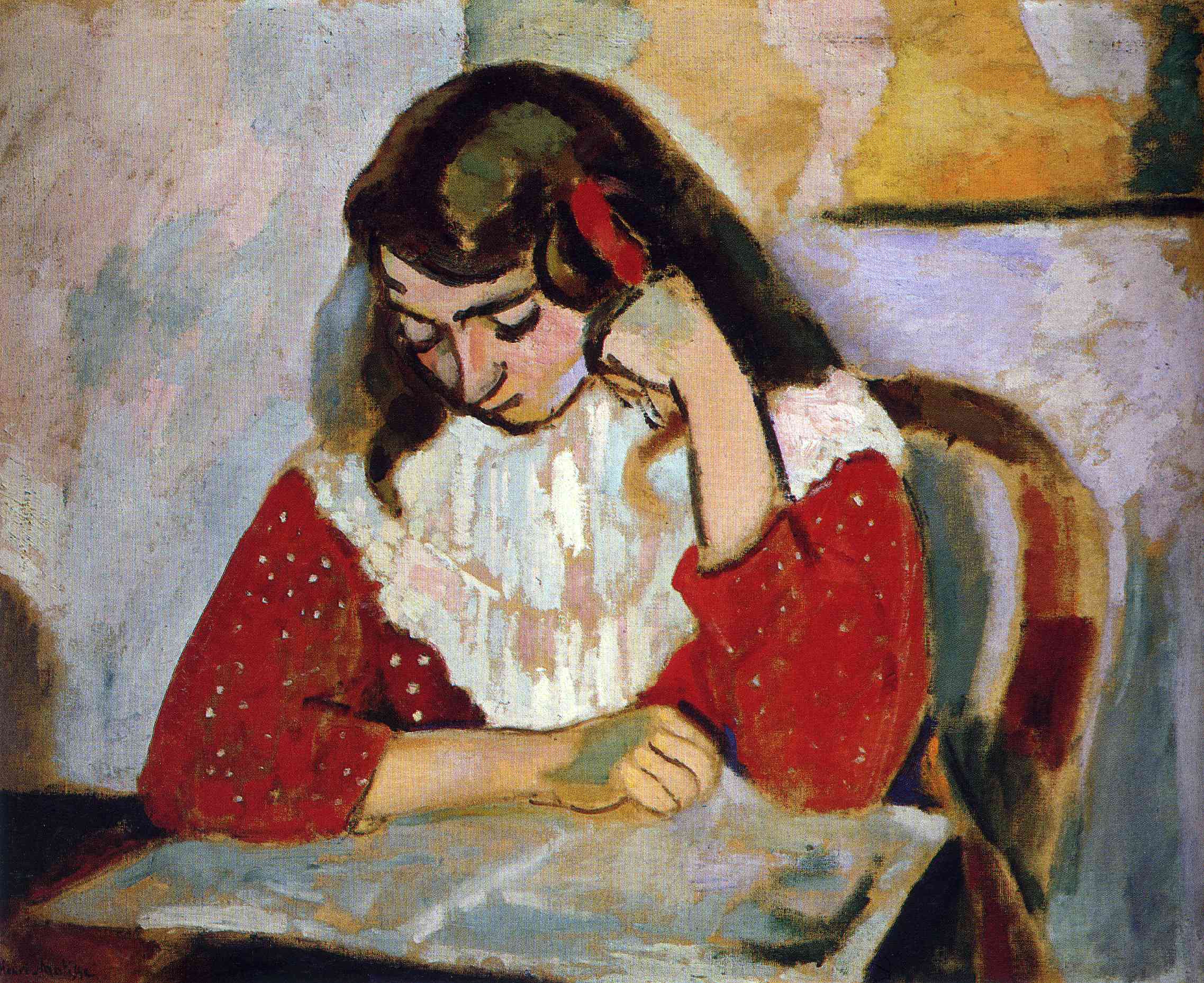The Reader, Marguerite Matisse (1906) Henri Matisse tablo - Dekolata