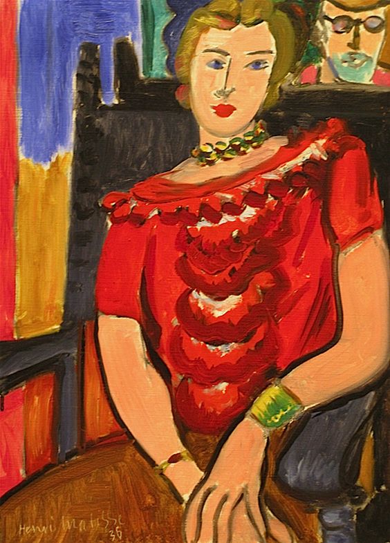 The Red Blouse (1936) Henri Matisse tablo - Dekolata
