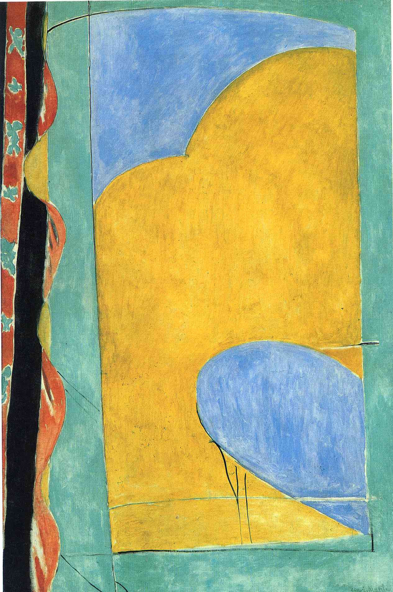 The Yellow Curtain (1915) – Henri Matisse Tablo