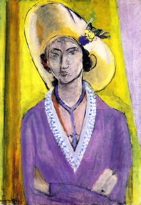 The Yellow Hat (1929) Henri Matisse tablo - Dekolata