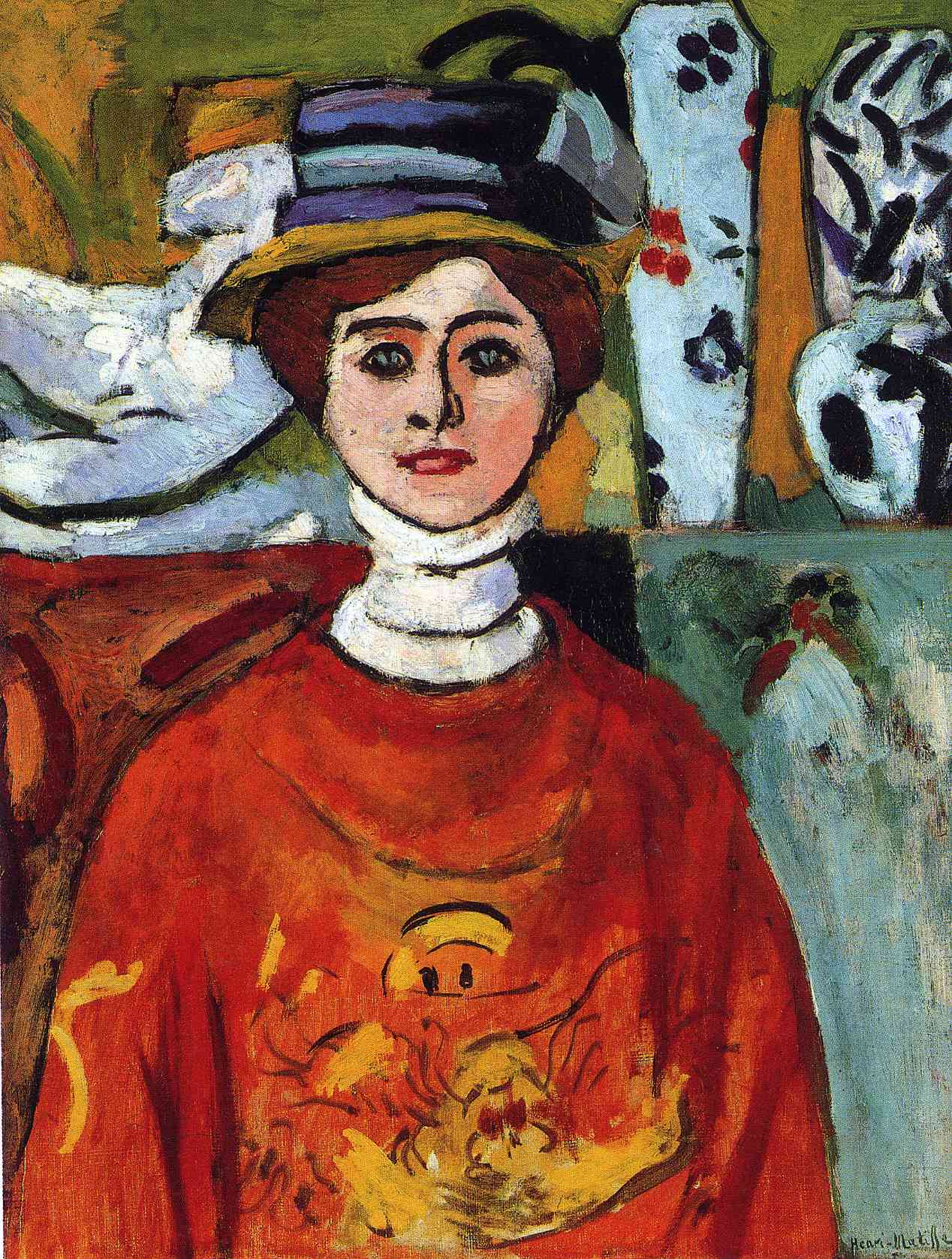 The girl with green eyes (1908) Henri Matisse tablo - Dekolata