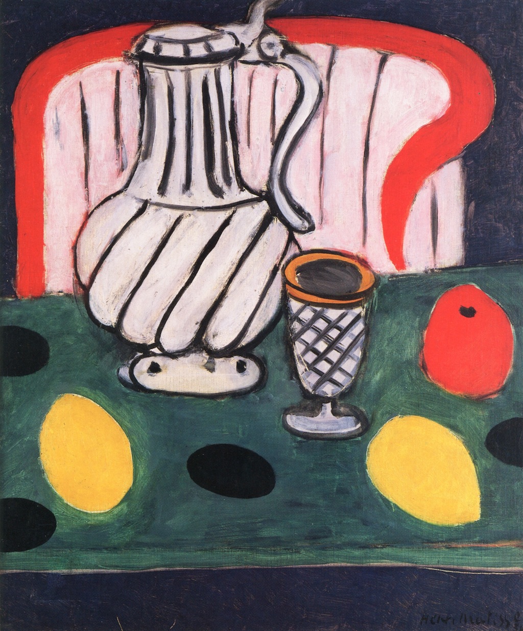 Tin Pitcher, Lemon and Armchair (1939) Henri Matisse tablo - Dekolata