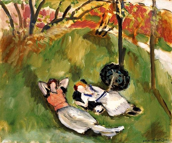 Two Figures Reclining in a Landscape (1921) Henri Matisse tablo - Dekolata