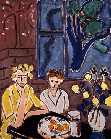 Two Girls, Blue Window (1947) Henri Matisse tablo - Dekolata