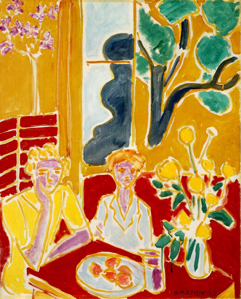 Two Girls in a Yellow and Red Interior (1947) Henri Matisse tablo - Dekolata