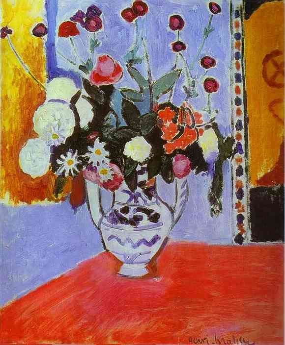 Vase with Two Handles (A Bunch of Flowers) (1907) – Henri Matisse Tablo