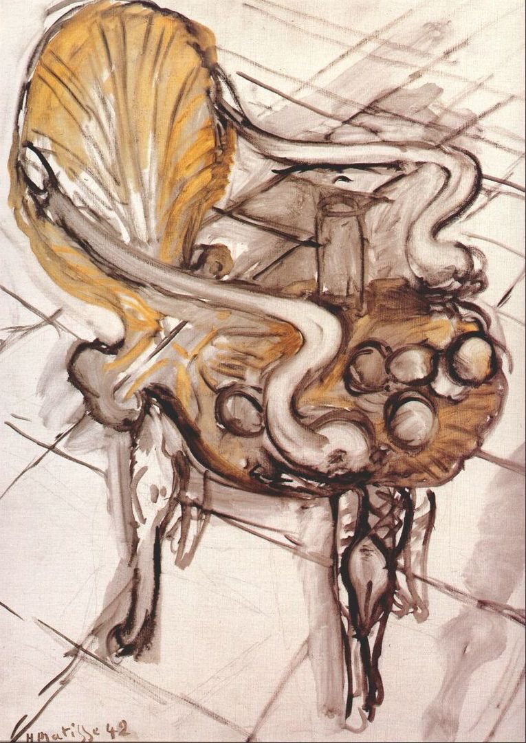 Venetian Armchair with Fruits (1942) Henri Matisse tablo - Dekolata
