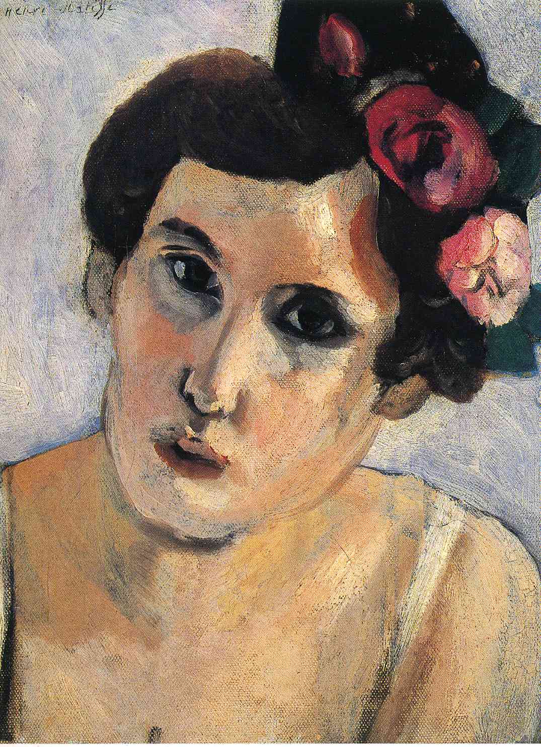 Woman's Head, Flowers in Her Hair (1919) Henri Matisse tablo - Dekolata