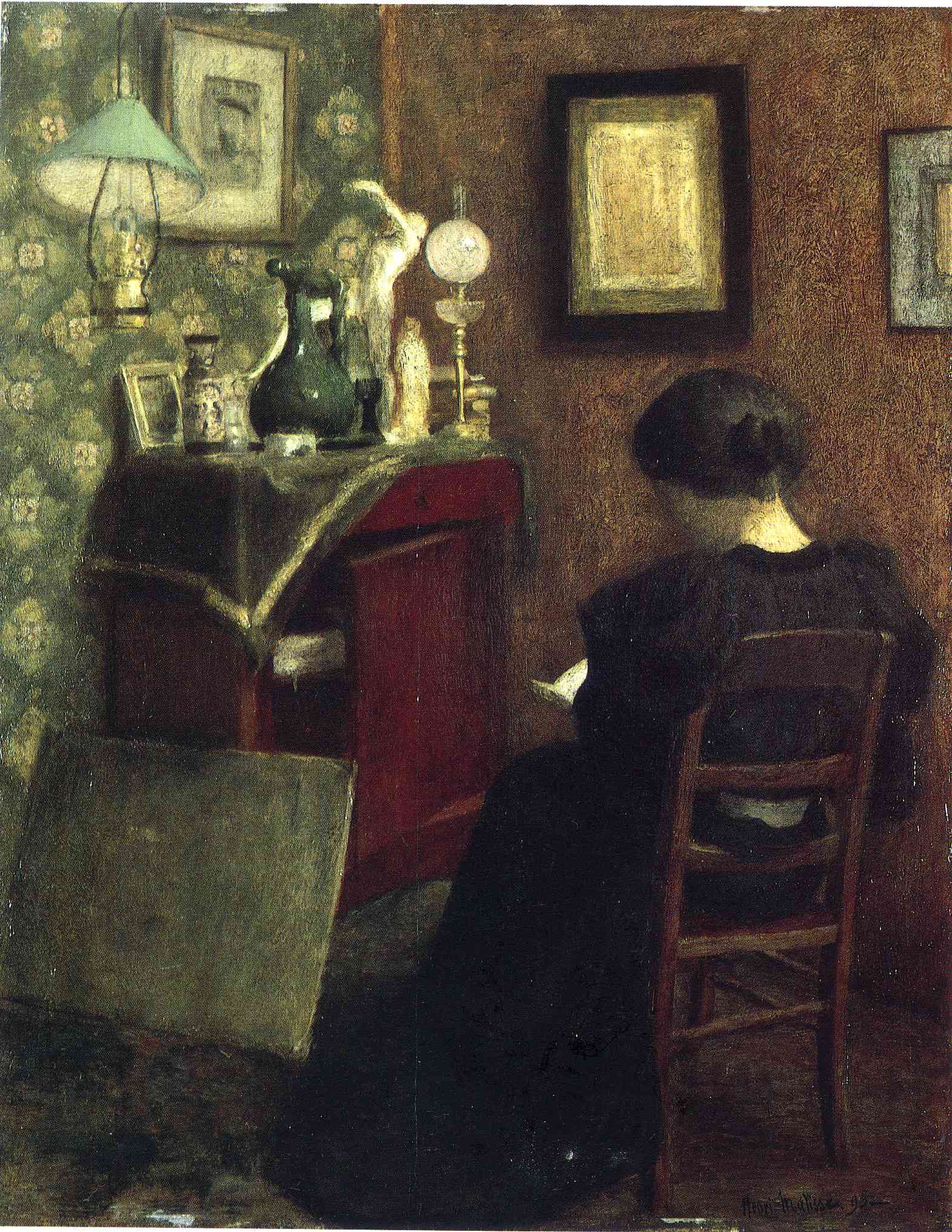 Woman Reading (1894) Henri Matisse tablo - Dekolata