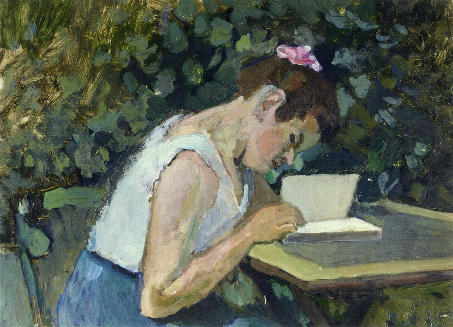 Woman Reading in a Garden (1902) Henri Matisse tablo - Dekolata