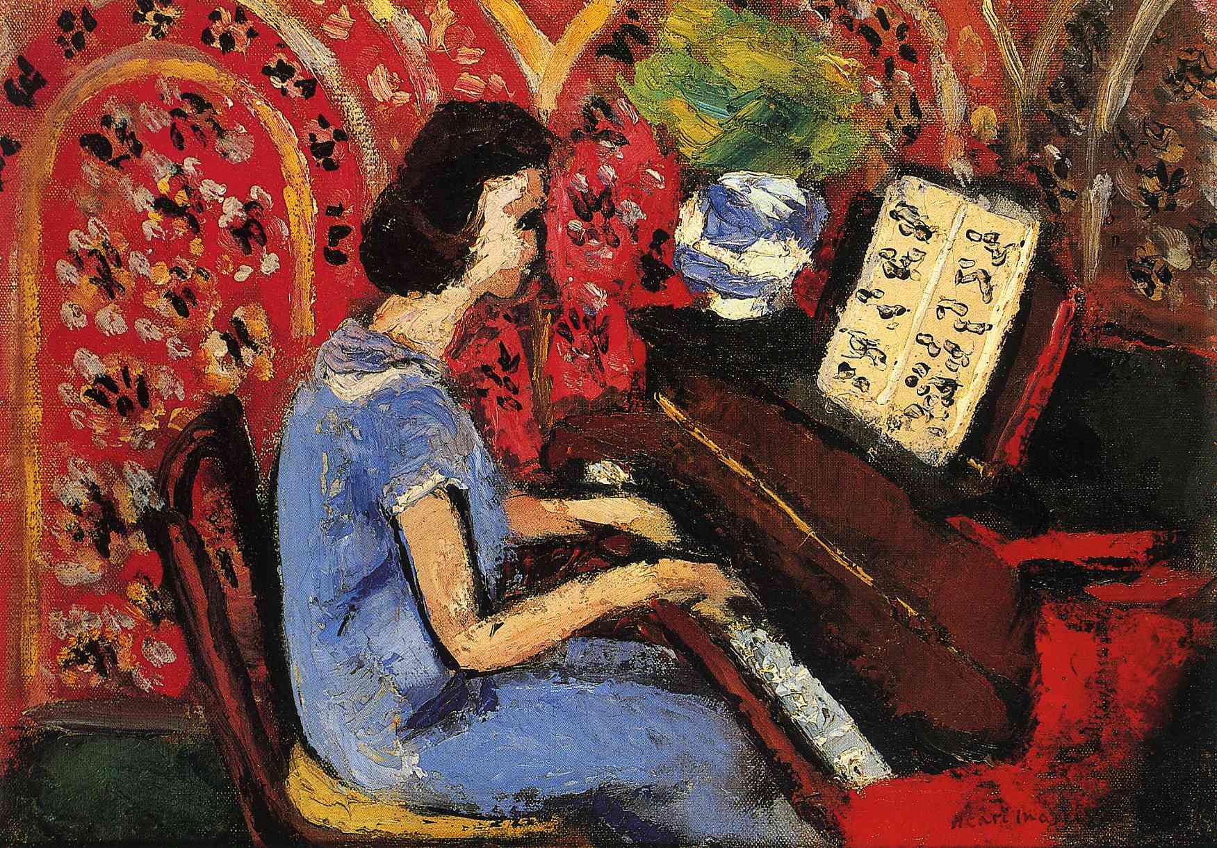 Woman at the Piano (1924) – Henri Matisse Tablo