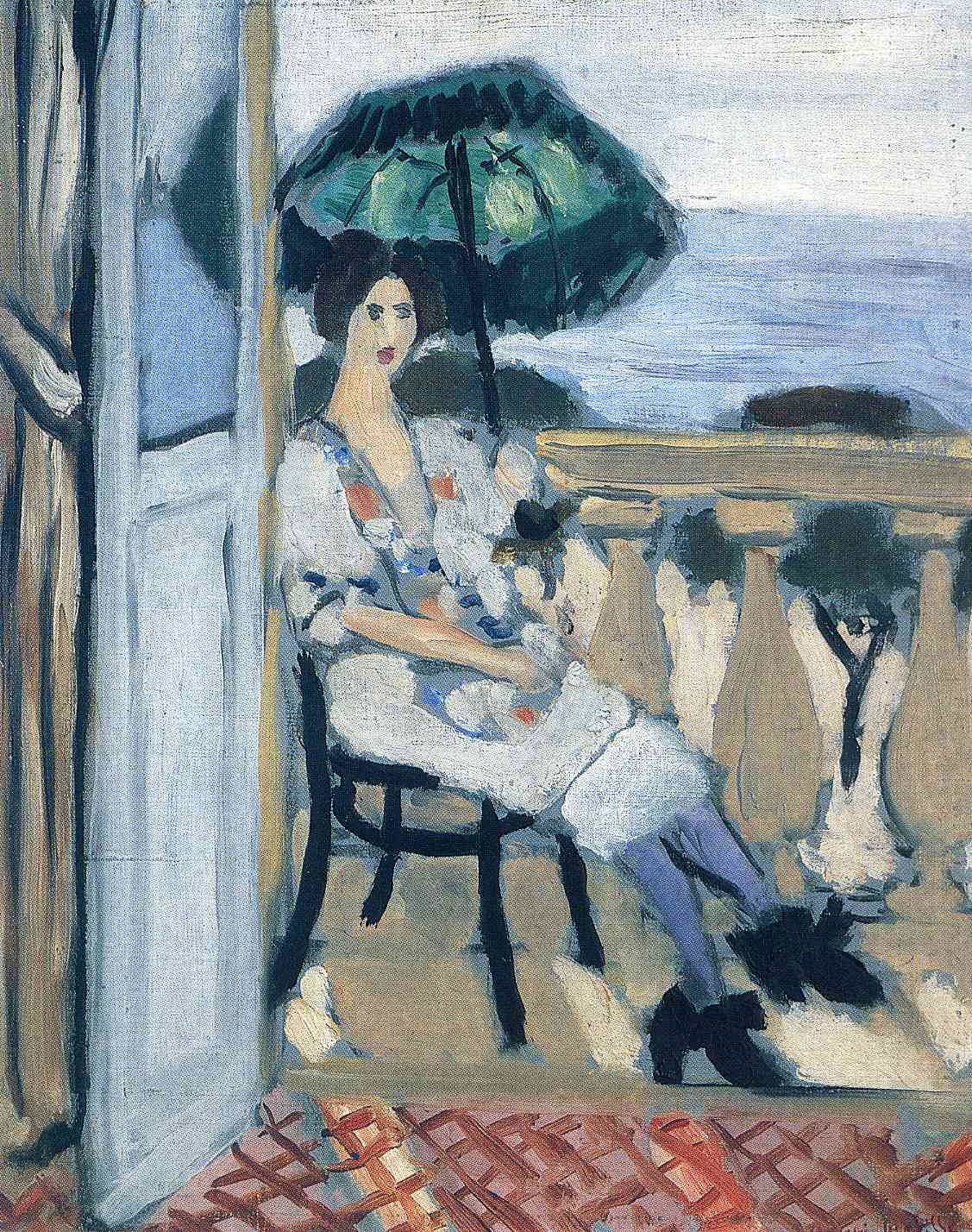 Woman holding umbrella (1919) Henri Matisse tablo - Dekolata