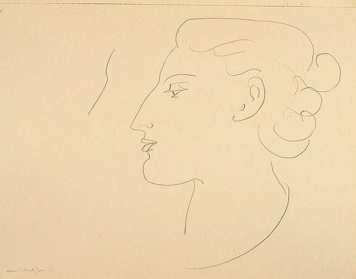 Woman in Profile (Turned to the Left) (1935) Henri Matisse tablo - Dekolata