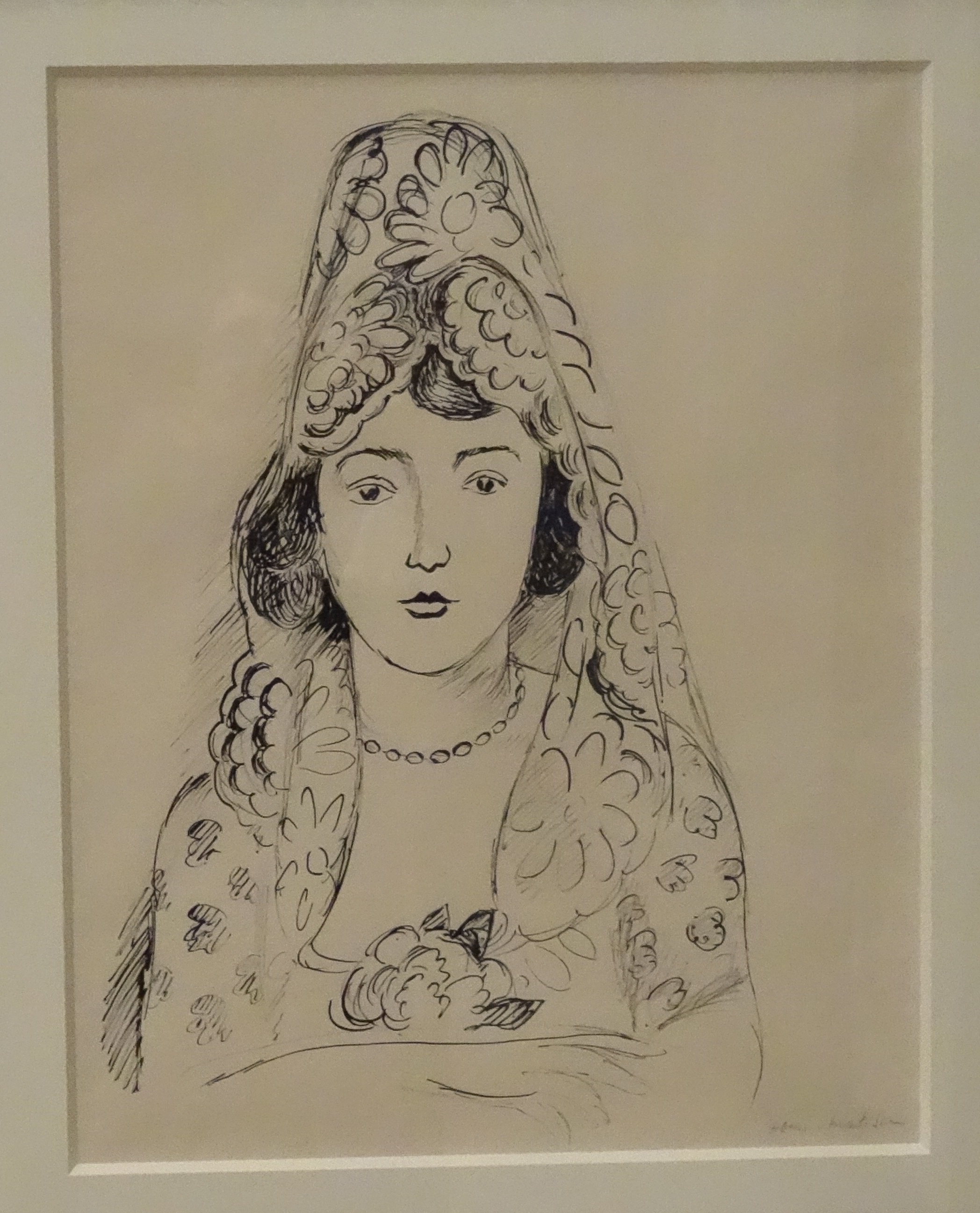Woman in a Mantilla (1922) Henri Matisse tablo - Dekolata