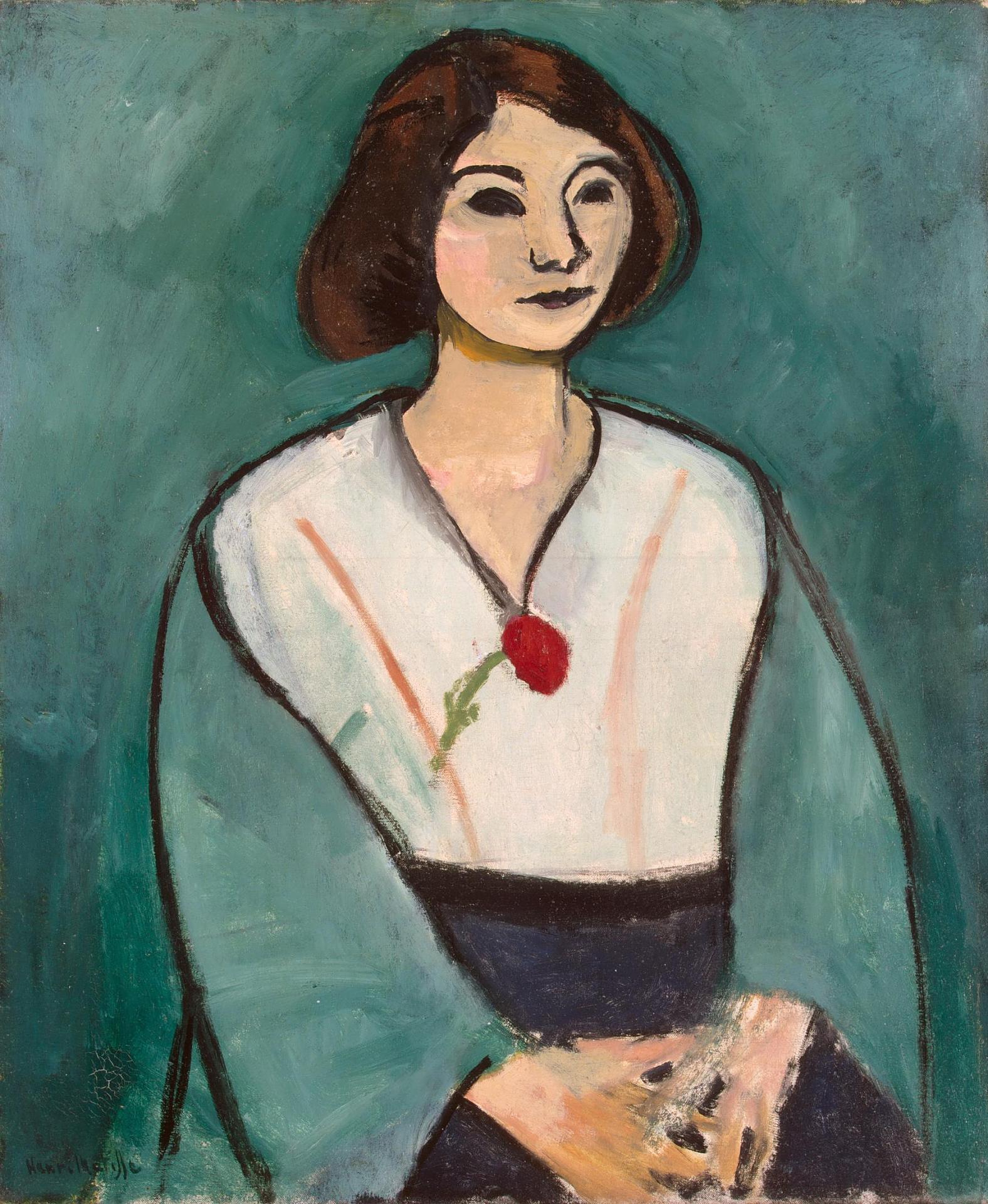 Woman in green (1909) Henri Matisse tablo - Dekolata