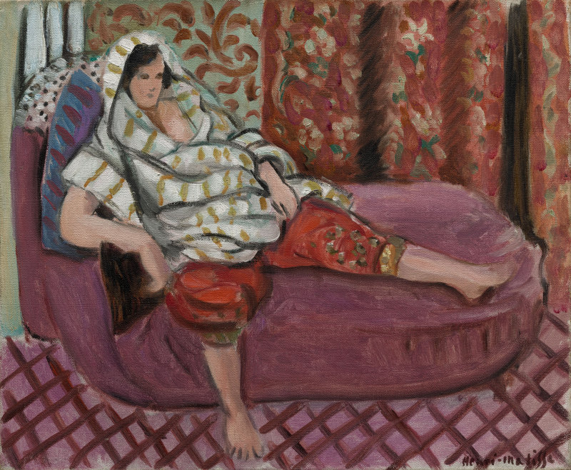 Woman on Rose Divan (1921) Henri Matisse tablo - Dekolata