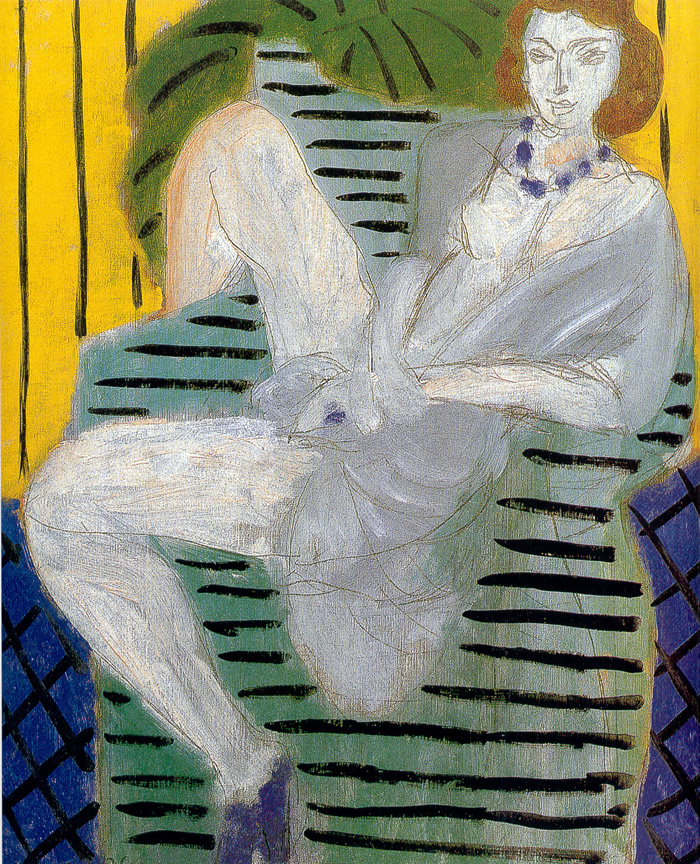 Woman on a Sofa, Yellow and Blue (1936) Henri Matisse tablo - Dekolata
