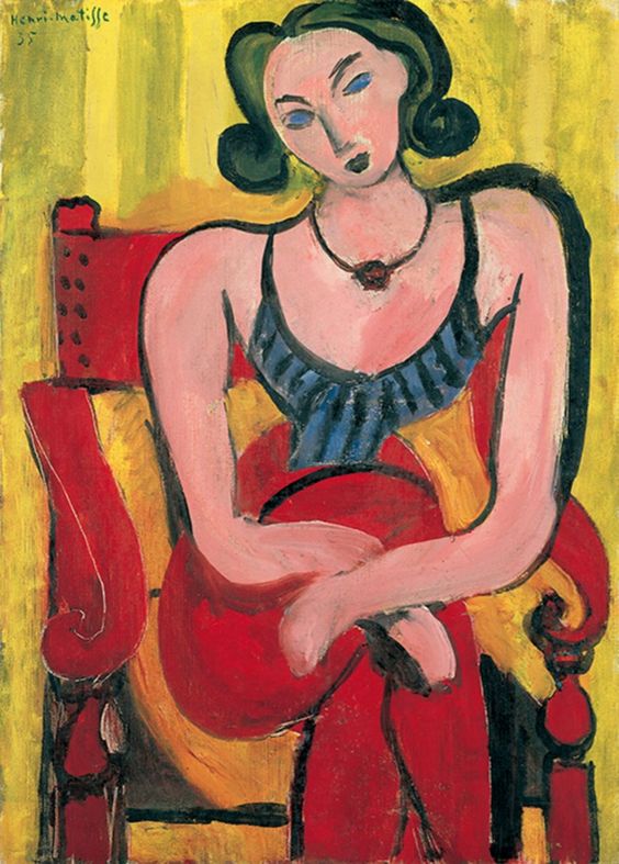 Woman with Blue Bodice (1935) Henri Matisse tablo - Dekolata