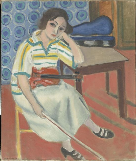 Woman with violin (1921) Henri Matisse tablo - Dekolata