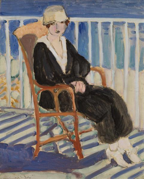 Young Girl on a Balcony over the Ocean (1918) Henri Matisse tablo - Dekolata