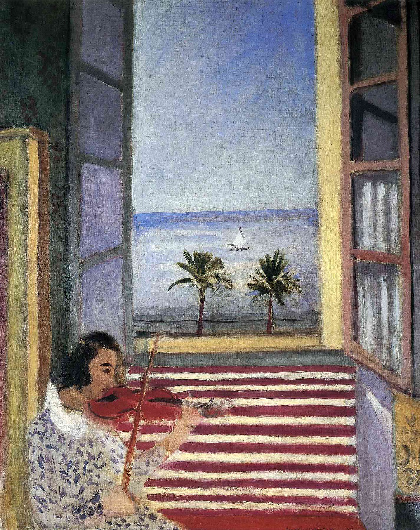 Young Woman Playing Violin (1923) – Henri Matisse Tablo